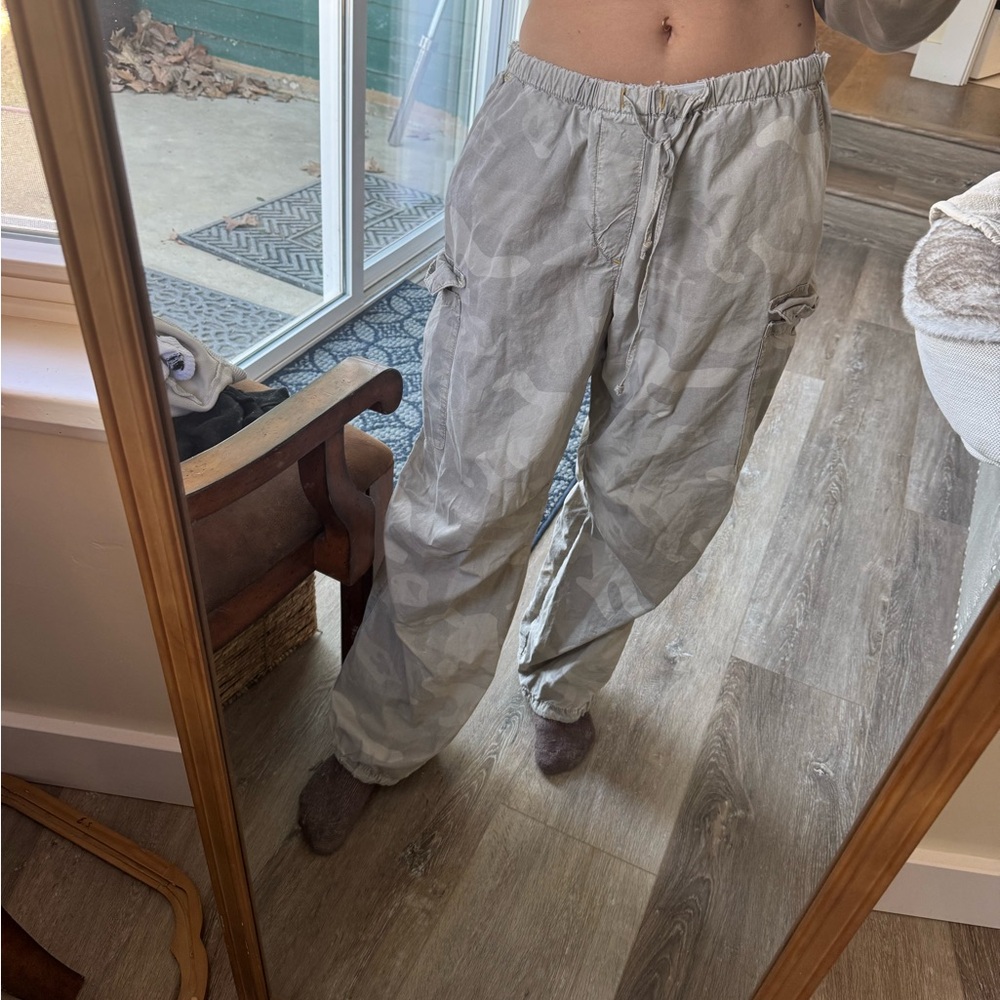 Free People Light Gray Cargo Pants